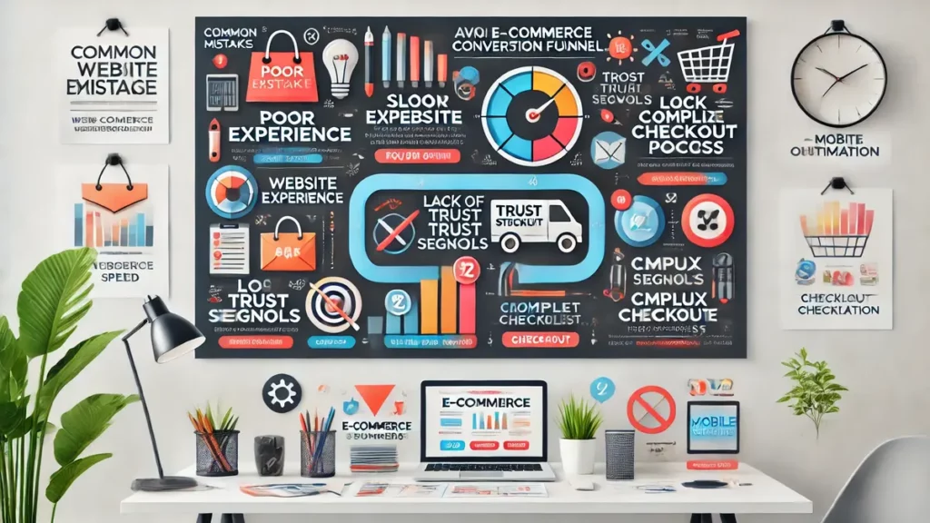 Infographie des erreurs à éviter dans un tunnel de conversion e-commerce - optimisation des ventes en ligne